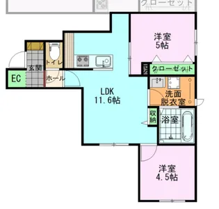 リヴァージュ高浜【1階】の間取り