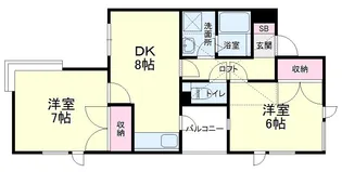 上島コモンコートA棟【2階】の間取り