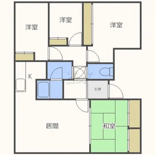旭山公園マンション【2階】の間取り