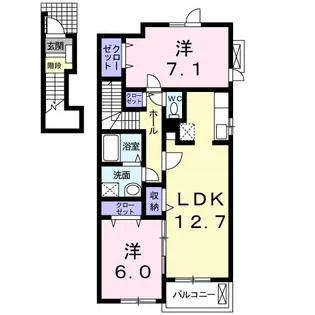 アルカンシエルA【2階】の間取り