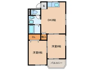 コーポまみずか【1階】の間取り