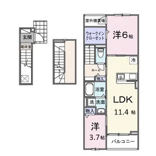 グラン イリーデ【3階】の間取り