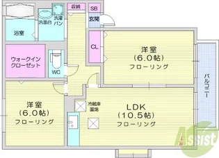 カーサ羽黒B【1階】の間取り