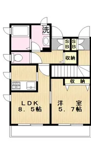 ブラン・ノワール【1階】の間取り