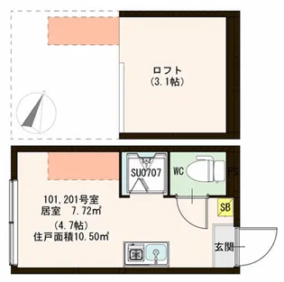 ハーモニーテラスK赤羽【2階】の間取り