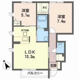 ピーチハウス【1階】の間取り
