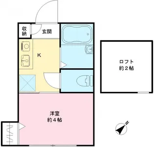 ハウス青木【1階】の間取り