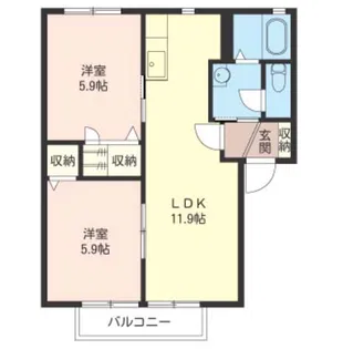 グランシード東城南E【1階】の間取り