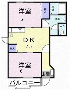 クレストヒルズB【1階】の間取り