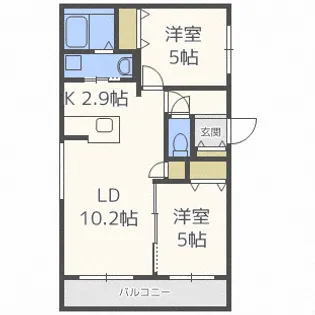 ブランシャール琴似【4階】の間取り