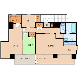 第3ハニービル【2階】の間取り
