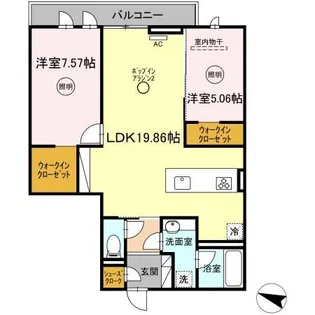 ラ・カーサ・フェリーチェ【2階】の間取り