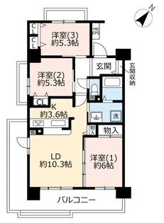 URひばりが丘パークヒルズ【6階】の間取り