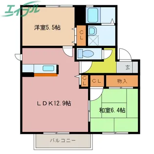 コーポフェニックス B【1階】の間取り