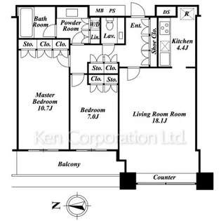 芝浦アイランド エアタワー【47階】の間取り