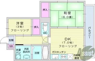 ワンカントリーマンション【1階】の間取り