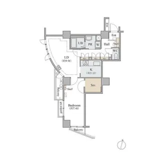 コラム神泉【12階】の間取り