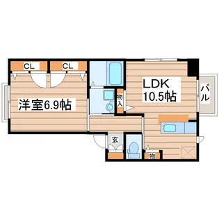 ウェルネスハギ【2階】の間取り