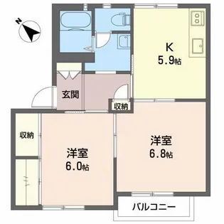 2Kの間取り画像