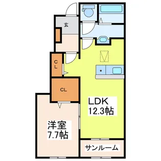 ベルジークI【1階】の間取り