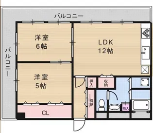 大阪府大阪市北区大淀南3【マンション】の間取り