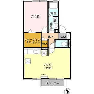 1LDKの間取り画像