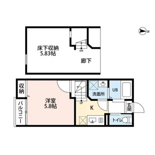 福岡県福岡市西区愛宕南2【アパート】の間取り
