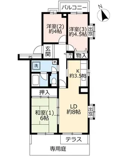 URグリーンスクエア大野台【1階】の間取り