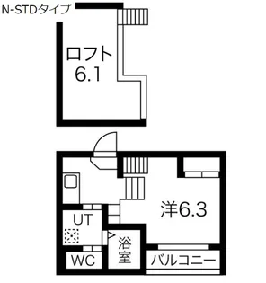 1SKの間取り画像