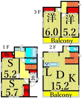 東京都足立区青井6【一戸建】の間取り