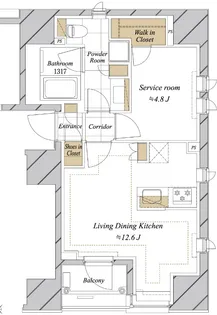 東京都中央区銀座8【マンション】の間取り