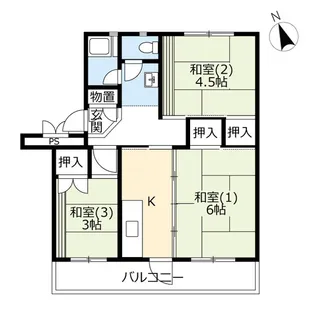UR北坂戸【4階】の間取り