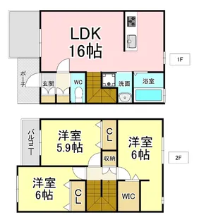 アクロタウン白萩壱番館の間取り