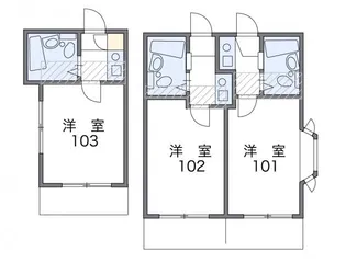 レオパレス小比企【2階】の間取り