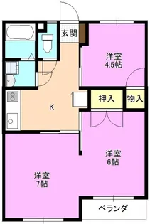 材木町マンション【1階】の間取り