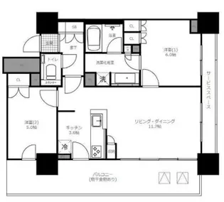 プラウドタワー東池袋【7階】の間取り