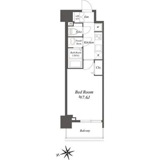 プレサンスブルーム浅草North【7階】の間取り