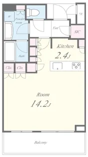 白金ザ・スカイ East【6階】の間取り