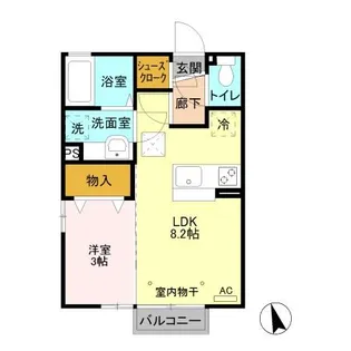 茨城県結城市大字結城【アパート】の間取り