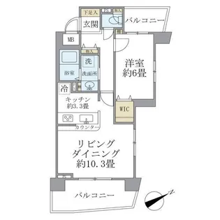 セザール第三三ノ輪【13階】の間取り
