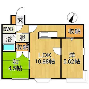 プロミネント弘前【1階】の間取り