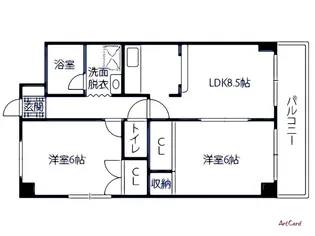 リブレ若草【6階】の間取り