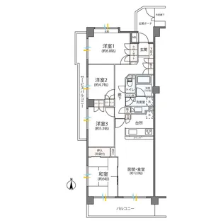 東急ドエル・アルス王禅寺【3階】の間取り