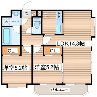 フォレスト愛子【3階】の間取り