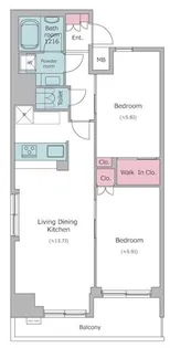 レジディア銀座東【10階】の間取り