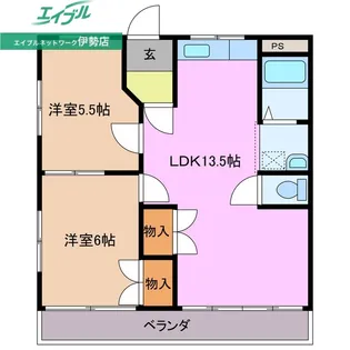ハイブリッジ湯田【2階】の間取り