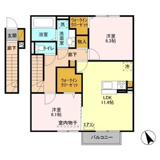 ソフィアクレールB【2階】の間取り