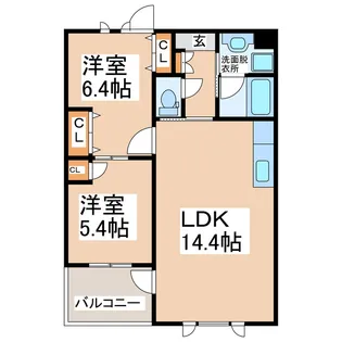 ル・シャトン【1階】の間取り