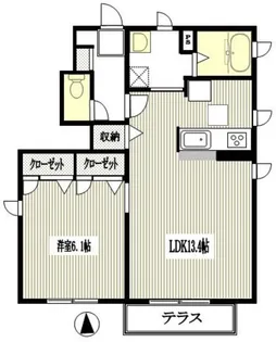 メゾンドクレールB【1階】の間取り