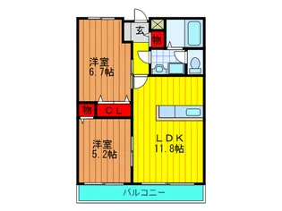 スミスガ-デン【2階】の間取り